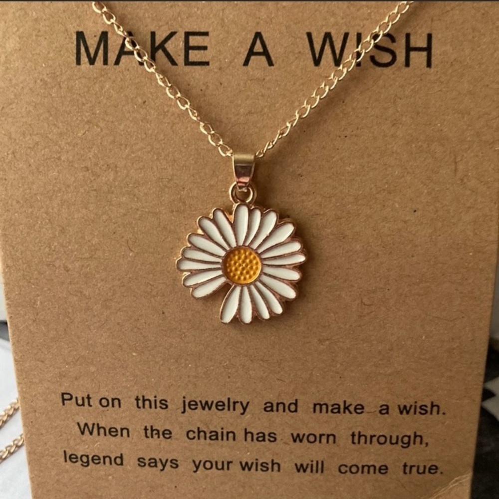 Make a wish inspirational sunflower necklace